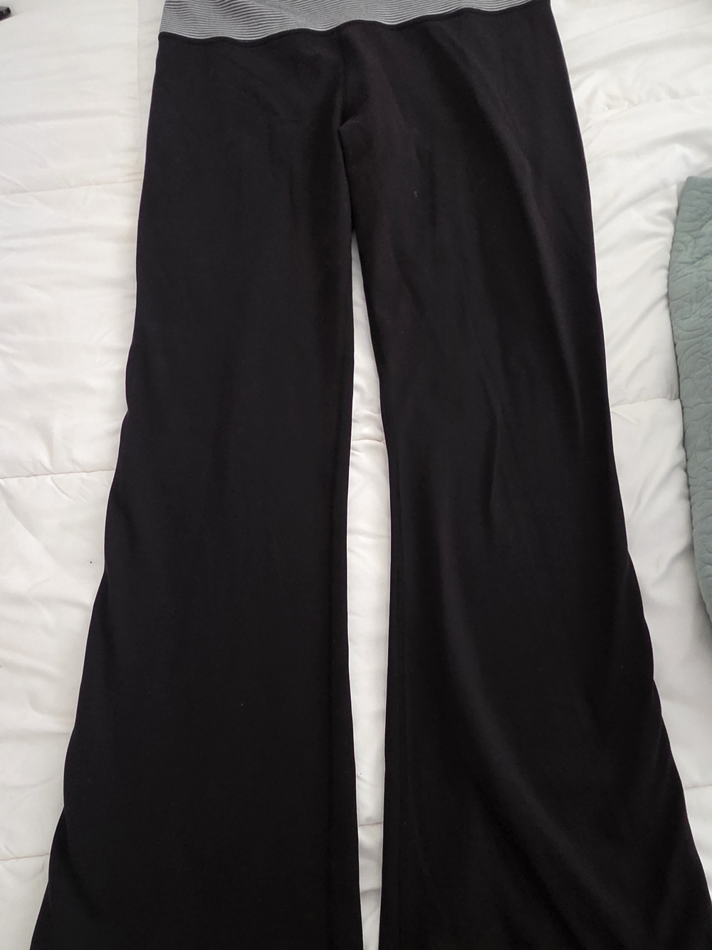 lululemon athletica Black Wide-Leg Lounge Pants with Contrast Waistband